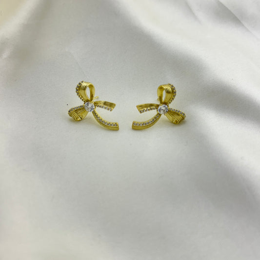 Minimal bow studs - earrings