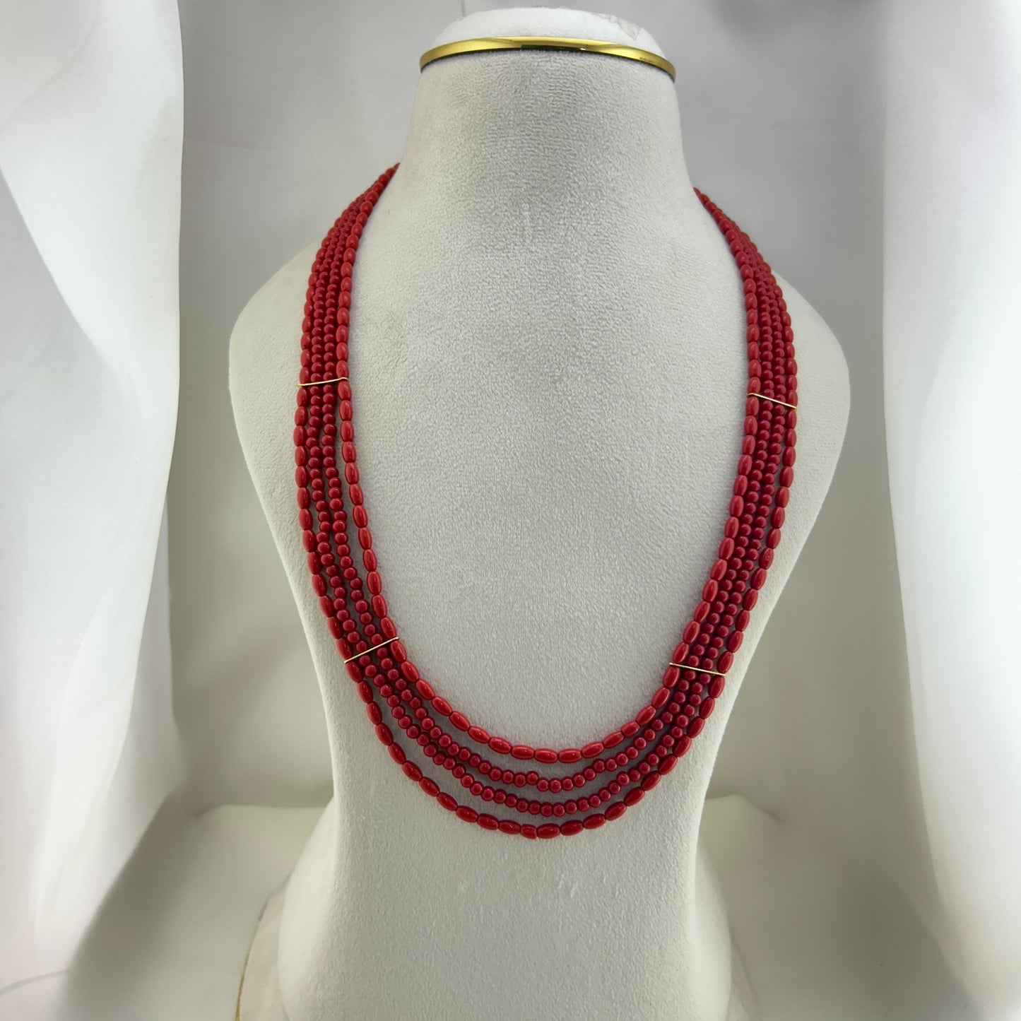 Celebrity inspired Coral haara with peacock pendant and earrings