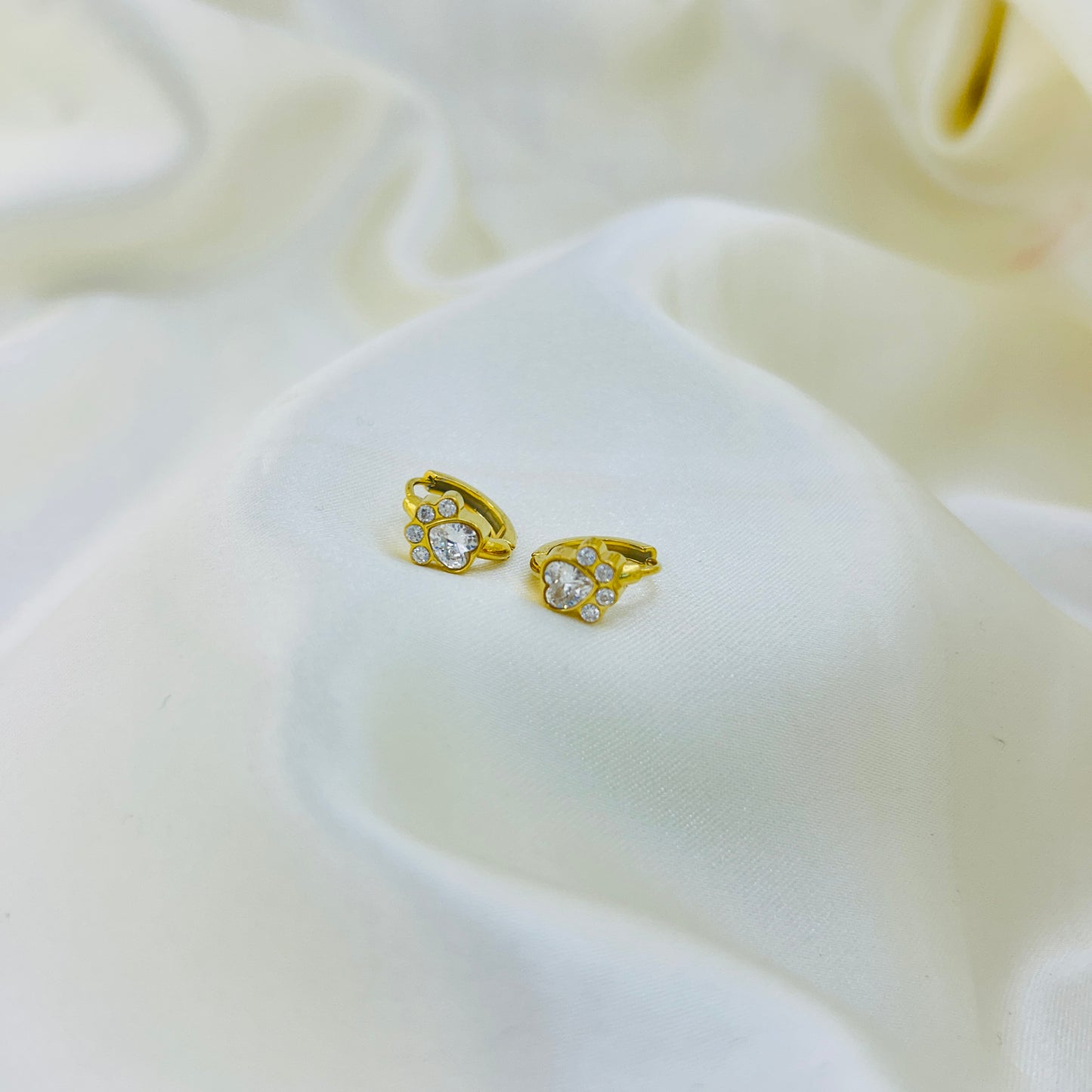 Gold hoop earrings for fur parents