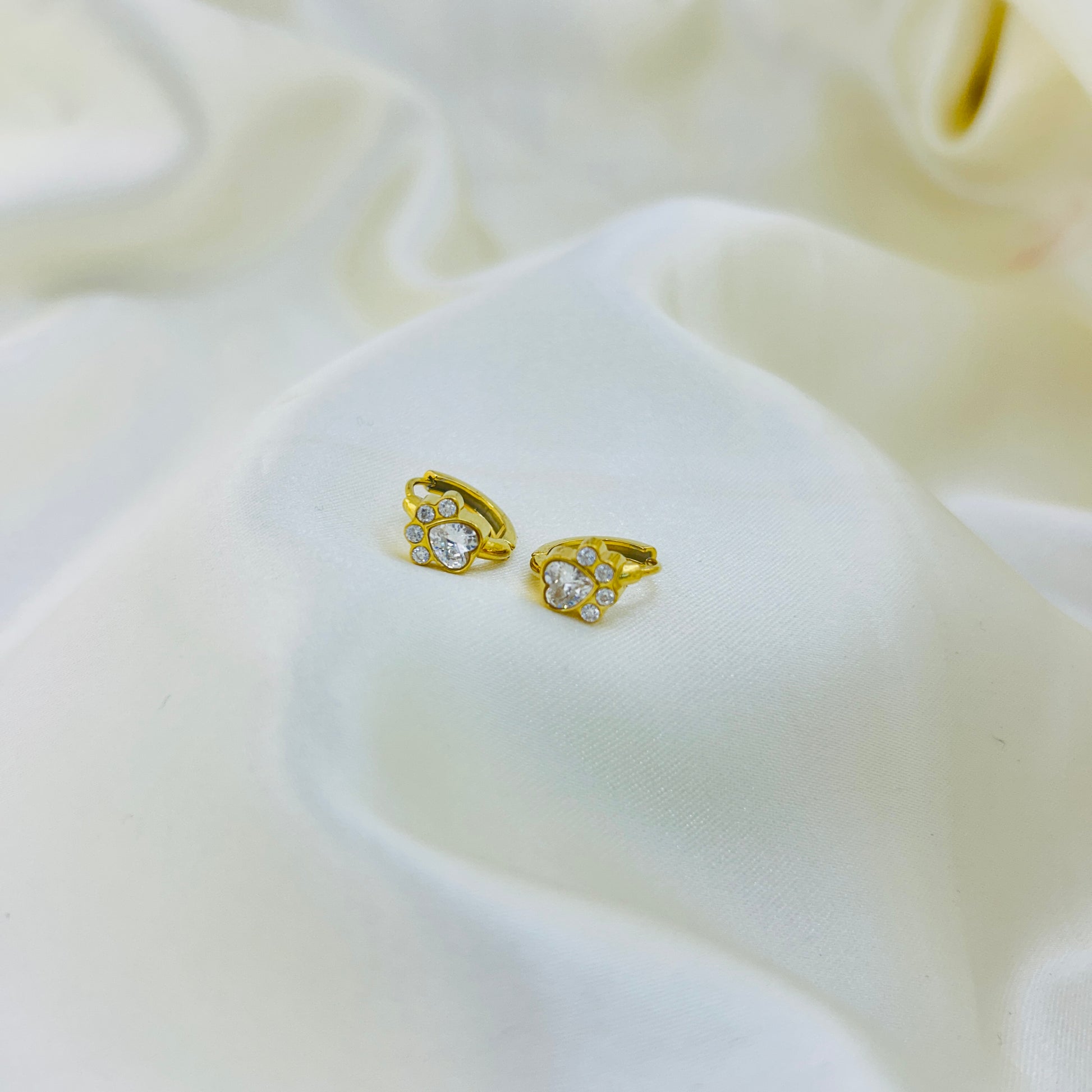 Gold hoop earrings for fur parents