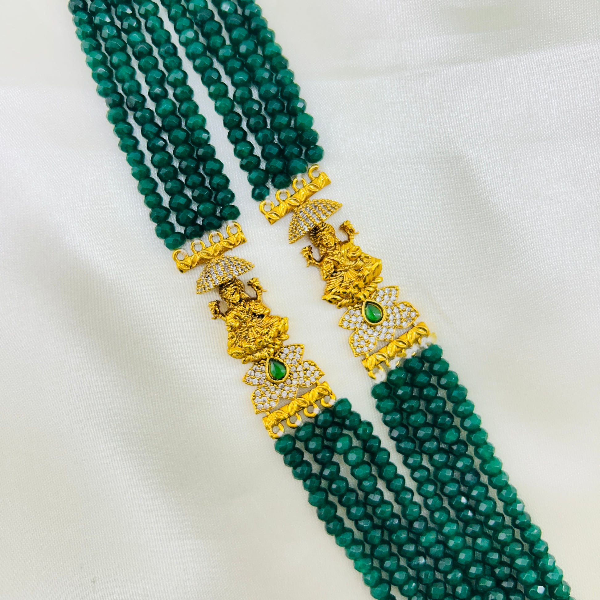 Lakshmi on lotus temple jewellery haara