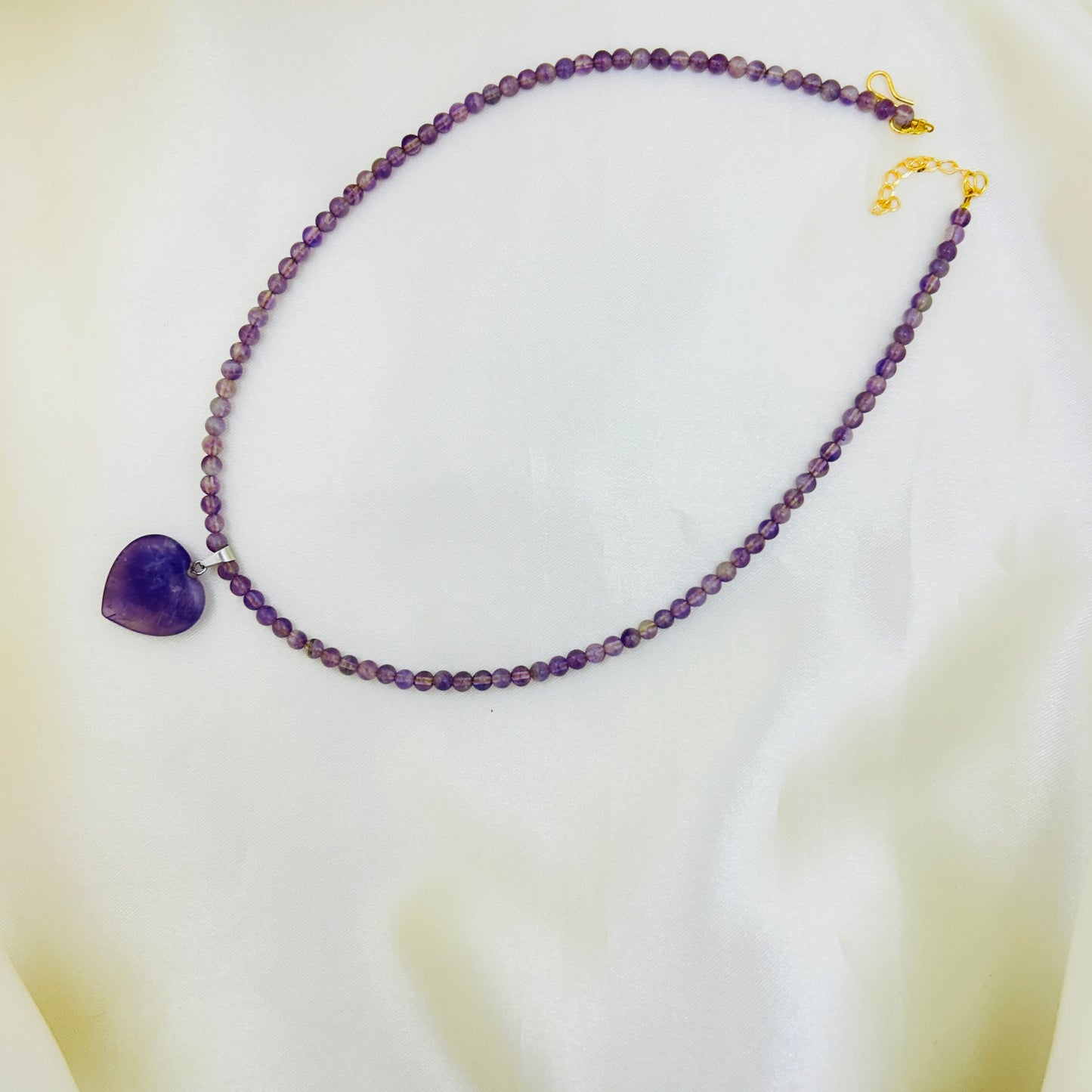 amethyst heartstone neckpiece