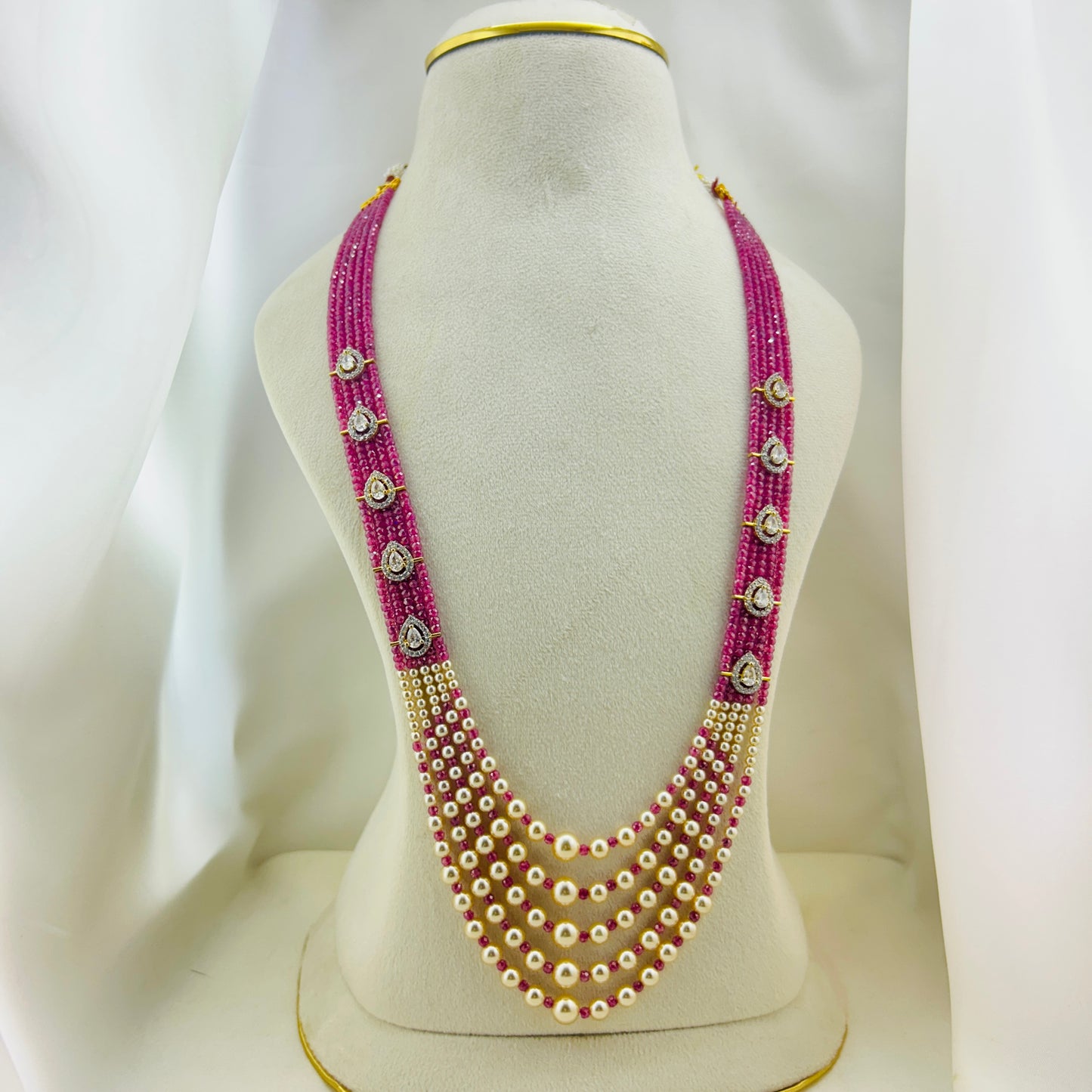 Luxury Five-Layer Czech Haara with Swarovski Pearls