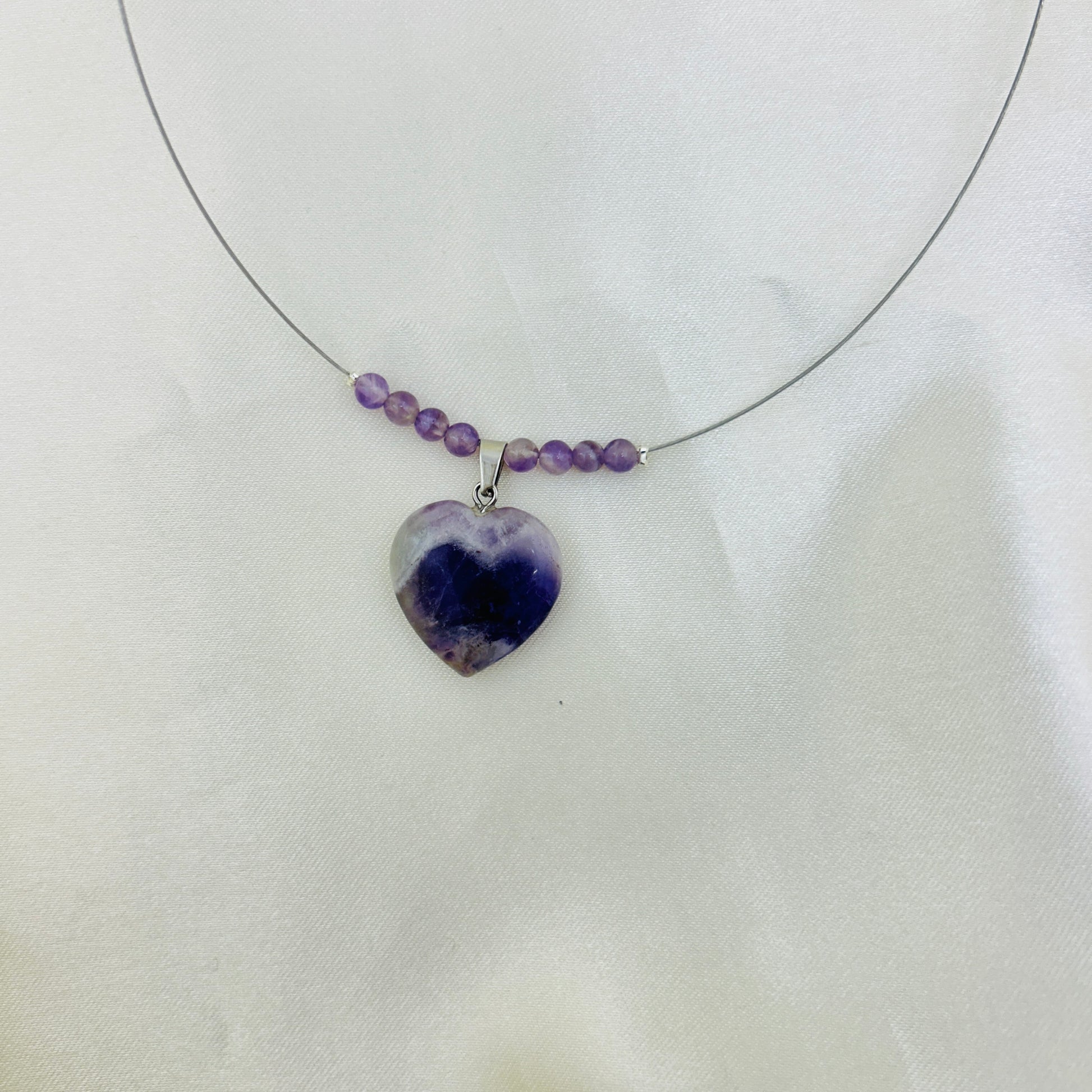 natural amethyst heartstone
