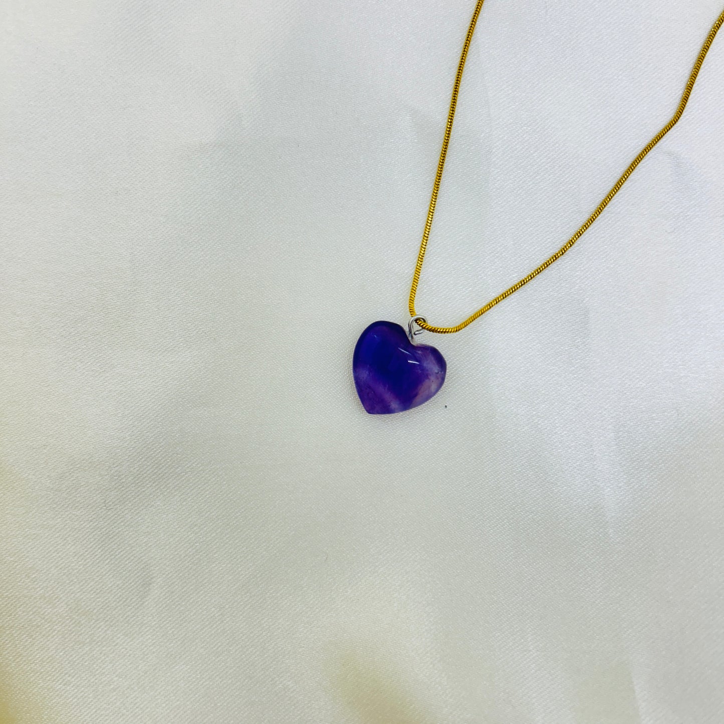 natural amethyst heart penadant