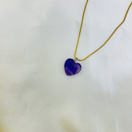 natural amethyst heart penadant