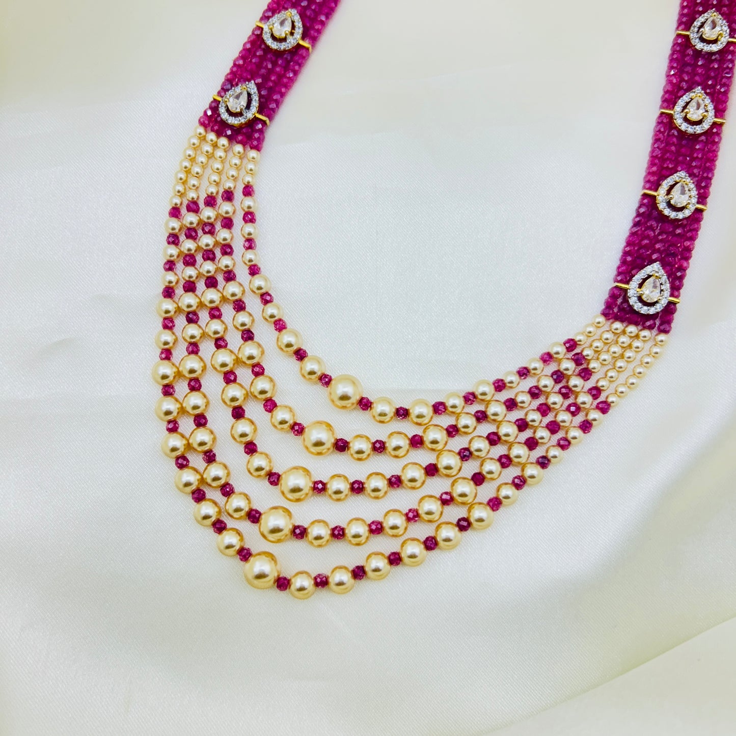 Luxury Five-Layer Czech Haara with Swarovski Pearls
